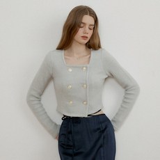 리올그 여성용 앳 더블버튼 롱 슬리브 티셔츠