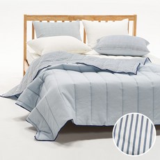 플란뉴 메이어 스노우리플 시어서커 60수 순면 여름이불, 스카이블루