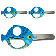 피스카스 어린이 안전가위 애니멀, 물고기, 3개