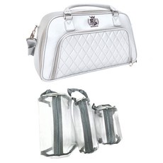 MEGA 美高 皇家格紋珠光衣物袋 Set 3個, 46 x 30 x 23cm, 銀色