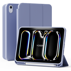 YOGER iPad 保護殼 Apple Pencil 收納 矽膠 平板電腦 智慧型保護套, 紫色, 1個