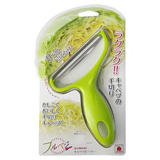 SHIMOMURA 下村 Fru-Veggie 蔬菜高麗菜刨絲器, 不銹鋼刀片 ABS樹脂手柄, 綠色, 1個