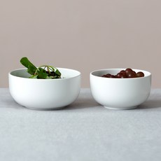 BOWLBOWL Retro Line餐碗組, 乳白色, 飯碗+大碗, 1組