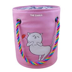 THE ZAKKA 花貓圓形沐浴包粉色, 1個, 粉色