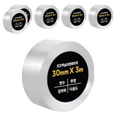다다 초강력 실리콘테이프 단면 30mm x 3m, 투명, 6개