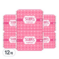 SUBES Catch me系列瞬吸薄蝶翼型衛生棉, 大型(28cm), 12片, 12包