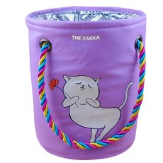 THE ZAKKA 花貓圓形沐浴包 紫色, 1個