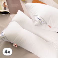 누리홈 빨아쓰는 고중량 다운터치 C자형 낮은 경추베개솜, 화이트, 4개