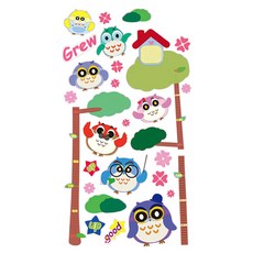 itaste 小品味 身高貼 適用於6歲以上幼兒 可重複黏貼, 貓頭鷹, 1個