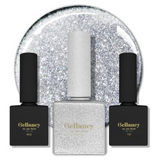 Looks bio Bellancy凝膠美甲一步膠+底膠+封層膠組, 1套, Bellancy Base 10ml + SN-34 Glitter Normal Silver + Bellancy Top 10ml