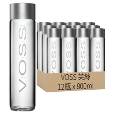VOSS 芙絲 挪威天然礦泉水 玻璃瓶裝, 800ml, 12瓶