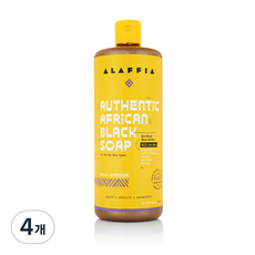 [쿠팡수입] 알라피아 어센틱 아프리칸 블랙솝 올인원 바디워시 와일드 라벤더, 950ml, 4개