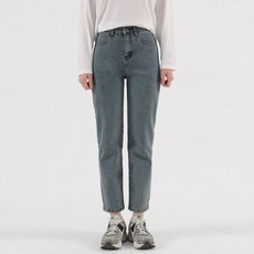 코튼클로젯 여성용 3단기장 하이웨스트 스판 밴딩 일자 청바지