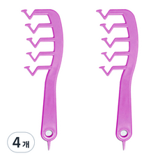 지그재그 Z 볼륨 가르마빗, 4개, 퍼플