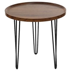 FAmILyLIFE 生活 Carmel 鍛鑄圓形茶几 WO-012-WA, 胡桃木