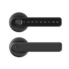 FJ 智能3合1指紋感應防盜電子鎖 密碼款，16x6.5x6cm，鋁合金材質，黑色, CK-3, 裝電池