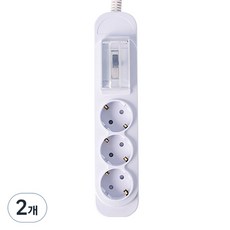 보에담 고용량 멀티탭 3구 배선, 화이트, 2개, 3m