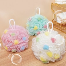 Market Plan 低刺激糖果泡泡沐浴球3件組, 3套, 白色 + 粉紅色 + 藍色