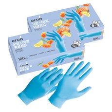오런 니트릴 위생장갑 100매, 블루, 소(S), 2개