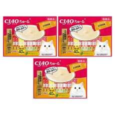 INABA CIAO 啾嚕 肉泥 40入, 雞肉綜合口味, 560g, 3袋