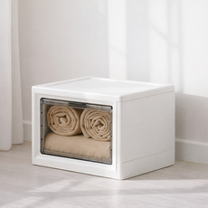 OLIVING 折疊式收納櫃整理箱 折疊收納箱, 透明, 1個