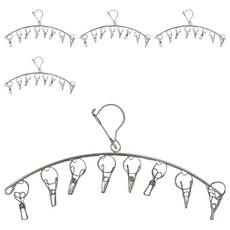 不鏽鋼曬衣夾 8夾, 金屬色, 5個