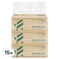 GREU 抽取式天然紙漿廚房紙巾, 100入, 15個