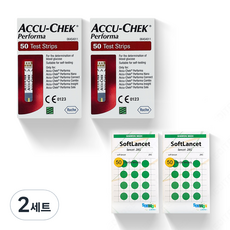 로슈 아큐첵 퍼포마 혈당시험지 50개입 x 2p + 호환 채혈침 50개입 x 2p 세트, 2세트