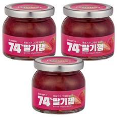 잼민트 74% 통딸기잼, 3개, 165g