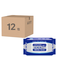 立得清 LET-GREEN 酒精擦濕巾 清潔抗菌 不留水痕, 90張, 12包