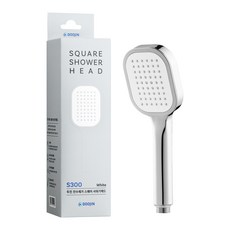 DOOJIN 不易殘留水痕方形手持式蓮蓬頭 S300, 白色, 1個