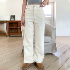 Tomatofactory 女款雙面刷毛Ploche彈性燈芯絨直筒寬褲