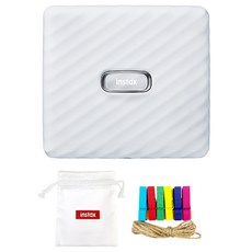 instax 拍立得 攜帶式照片打印機 灰白色+標誌袋 隨機出貨+彩虹夾裝飾組, 單品