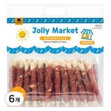 졸리마켓 강아지 대용량 육포, 오리우유껌, 1kg, 6개