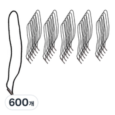 데이모드 라벨용 무핀 실고리, 06 블랙팁 + 블랙끈, 600개