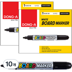 DONG-A 白板筆 12支組, 黑色, 10盒