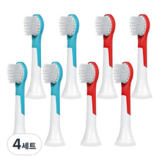 토비메모리 어린이 필립스 전동칫솔 호환모 미니 2종 x 4p, 4세트