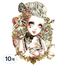 Dalmoa 字母指甲花紋身刺青貼紙, AE 1, 10個