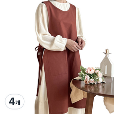 다퍼남 코튼 원피스 앞치마, 브릭, 4개