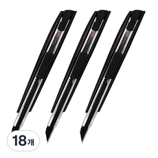 Tamsaa 小型金屬機身精密美工刀 紙雕藝術 9mm, 18個, 黑色 + 灰色調