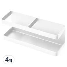 조인메이드 무타공 부착식 우산꽂이 현관 수납장 정리대, 4개, 화이트 자석형