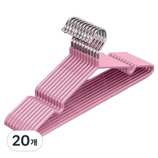 마샤투 논슬립 어깨뿔 방지 옷걸이, 20개, 핑크