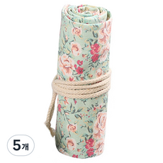 Allode 帆布捲簾式彩色鉛筆袋 48色 58 x 20 cm, 5個, 10 碎花圖案