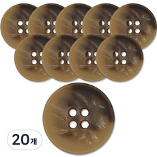 東大門鈕扣王 1189 半光鈕扣 15mm, 棕色45, 20個