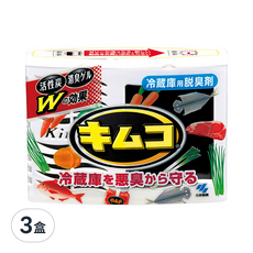 小林製藥 冷藏庫脫臭炭 活性炭消臭 適用450L以下冰箱, 113g, 3盒