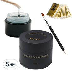 SM IVIT 延甲透明凝膠 15g + 筆刷 + 指模 50片 套組, 單色, 5組