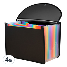 Rota 13層彩虹附蓋式風琴夾 黑色, 4個