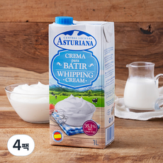 아스투리아나 휘핑크림 (냉장), 1L, 4팩