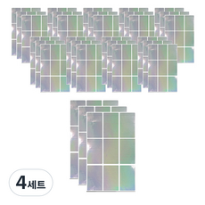 꼬모네임 무지 네임스티커 사각빅 10p, 랜덤 발송, 4세트