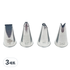 烘焙用造型擠花嘴 小號 4種 花瓣與樹葉, 單一顏色, 47 + 67 + 81 + 352, 3套